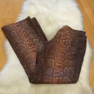 V Cristina Twill Bronze Snake Print Pants
